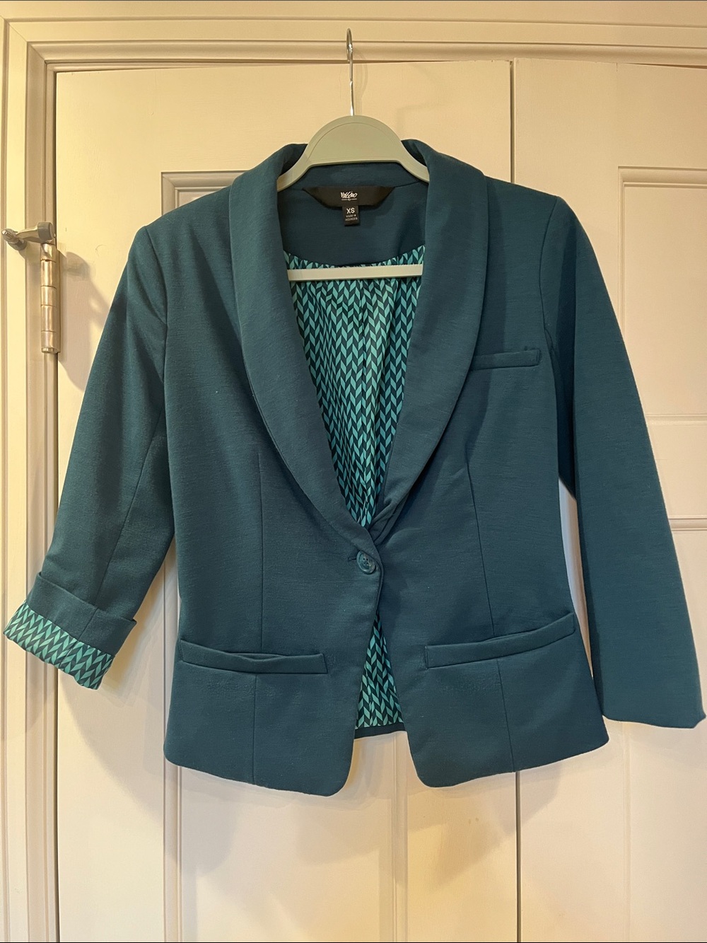 Mossimo Supply Co. Teal Shawl-Collar Single-Button Blazer
